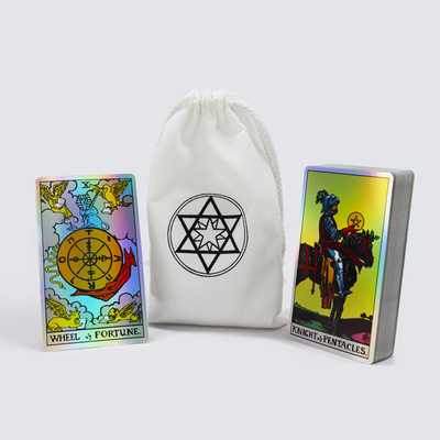 comprar Tarjetas de Tarot Holográficas Premium Impresas a medida con bolso Imprimir hacer tarjeta de tarot de lujo con guía online manufacture