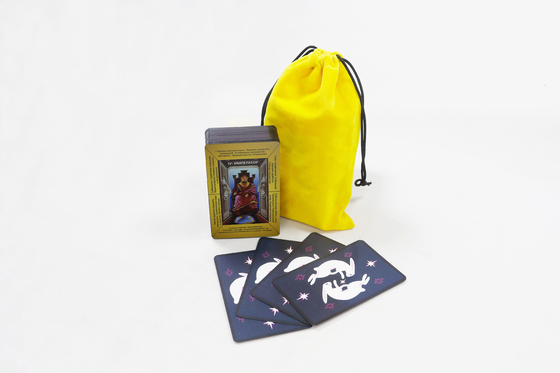 comprar Impresión personalizada de alta calidad con bordes negros Tarot ruso con bolso Imprimir Tarot de brujas clásico con palabras clave online manufacture