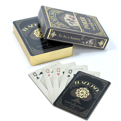 comprar 63x88mm Personalizado bordes dorados de juego de cartas de diseño original juego de magia de juego de cartas negras online manufacture