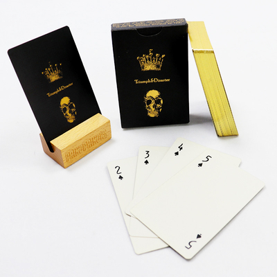 comprar CMYK 100g Personalizado de papel negro de núcleo de cartas de juego de póquer con borde de oro y papel de estampado de papel de papel online manufacture