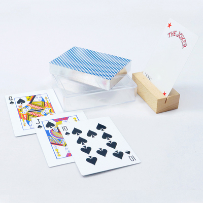 comprar Bordes de plata personalizadas de cartas de juego barnizadas y personalizadas con cajas de plástico duro online manufacture