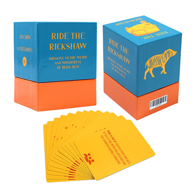 comprar Juego de cartas de fiesta personalizado Impresión de papel de arte de papel pregunta divertida Tarjetas de bebida con tapa y base online manufacture