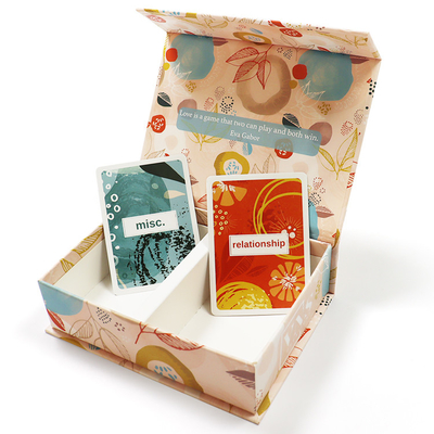 comprar Personalizado Dos mazos Preguntas Conversación Parejas Juego de cartas Impresión personalizada Personalización ecológica online manufacture