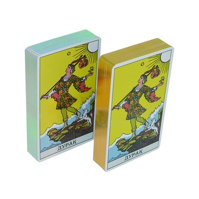 comprar Tarot de Diseño Personalizado con Borde Dorado Holográfico, Tamaño 57*87mm e Instrucciones en Folleto online manufacture