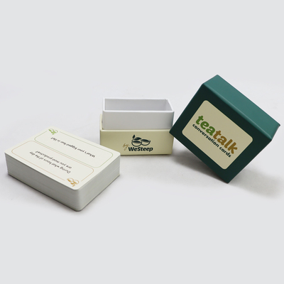 Impresión personalizada de alta calidad divertido juego de cartas conversación charla de té impresión hacer verde lindo juego de cartas de chat de chicas