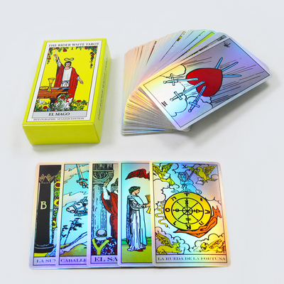 Venta al por mayor de tarjetas de tarot de oráculo personalizadas con tarjetas de juego de impresión láser con folleto
