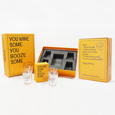 Juegos de cartas de bebida personalizados con vidrio de Shot