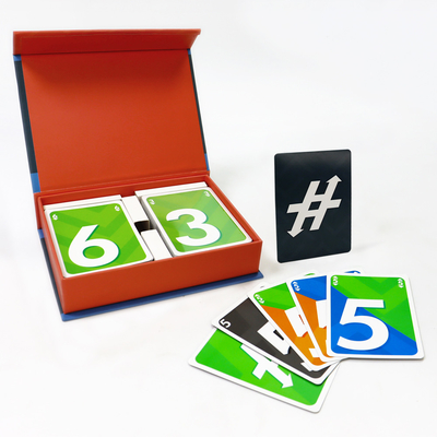 Fabricación personalizada de 2 mazos de cartas de juego de papel con caja de libros magnética rígida