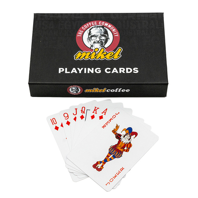 Logotipo personalizado Café Relajación juego de cartas Kit Dos pares de plástico Español