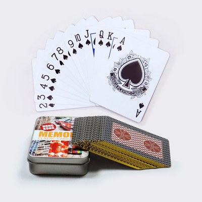Tarjetas de juego de lata de lujo con diseño personalizado CMYK / colores Pantone 63x88mm o personalizado