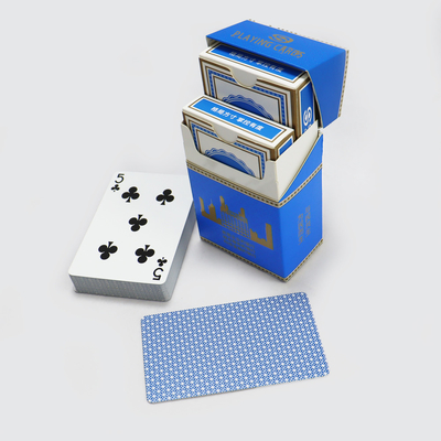 Texturas de lino azul personalizadas Dos mazos de cartas de juego para la caja de cigarrillos de lujo