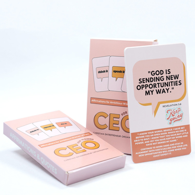 Tarjetas de afirmación de inspiración impresas a medida para mujeres acabado de superficie de laminación