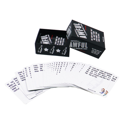 Impresión en color CMYK / Pantone Diseño personalizado Actividad casual para adultos Juego de cartas de bebida
