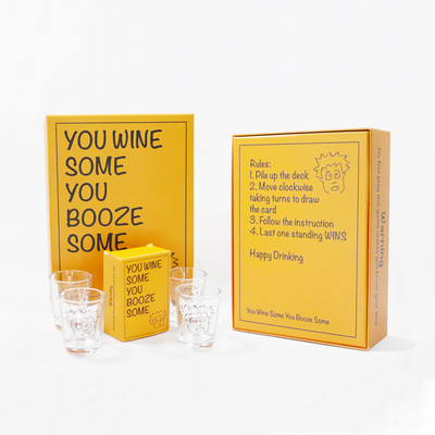 CMYK / Pantone Colors Impresión personalizada amarillo de bebida de alcohol tarjeta de juego para la fiesta de los EE.UU.