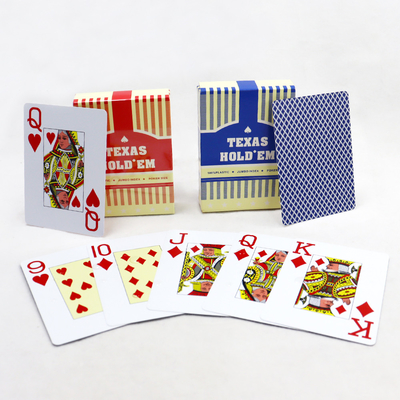 Diseño personalizado Fuentes Jumbo a prueba de agua Cartas de juego de casino con caja Logotipo personalizado CMYK