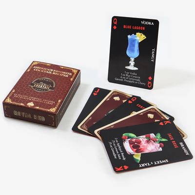 63x88mm Personalizado Red Gold Edge Cartas de juego Papel de núcleo negro con impresión de textura