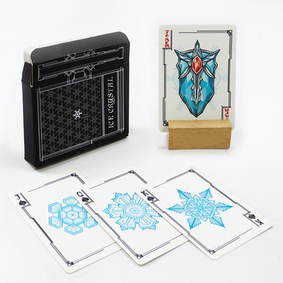 Impreso de juego de póquer de papel personalizado con estampado de plata con textura en relieve núcleo negro