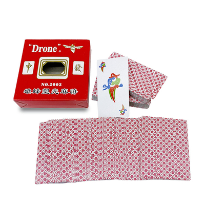 Conjunto de doble caja de papel de mano de cartas de Mahjong de edición clásica Juego de cartas para la fiesta familiar