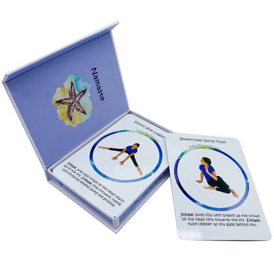 Impresión personalizada de Yoga Motion Flash Cards para el juego de ejercicios deportivos educativos normales