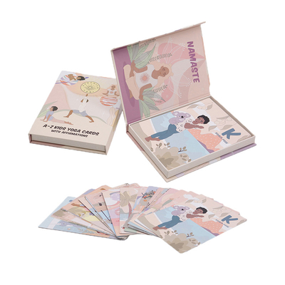 Tarjeta de práctica de yoga de papel personalizada para la fabricación de juegos de memoria educativa