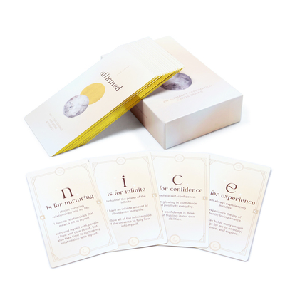 Conjunto de caja doble listo para el envío Diseño personalizado aceptado Tarjetas de afirmación positiva para madres