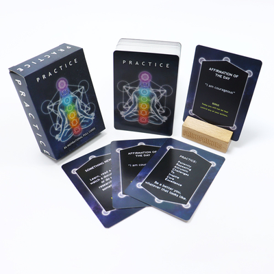 CMYK o PMS Impreso inspirador juego de cartas para la práctica de afirmación activa