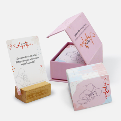 Eco-amigable para parejas adultas con tarjetas de juego personalizadas con logotipo impreso con caja de regalos