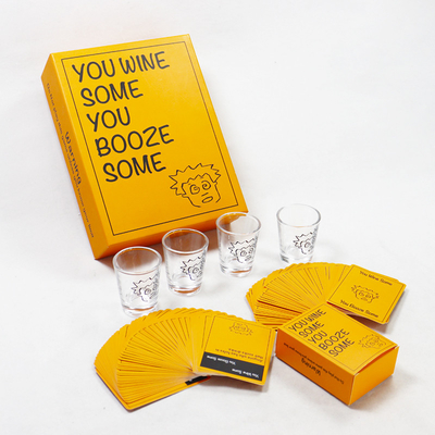 Tarjetas de juego personalizadas para fiestas de papel con tapa y caja base
