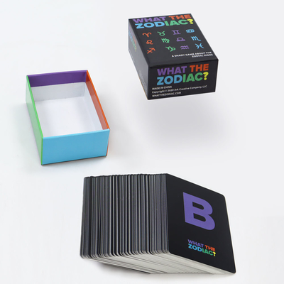 Zodíaco juego de cartas de juego de juego de tarjetas de impresión personalizada para el chico chica fiesta de tarjeta de bebida negra