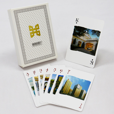 Papel de núcleo negro ecológico Publicidad Juego de cartas de póquer Fabricación con caja de cajón y diseño de oro de papel aluminio