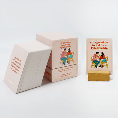 Diseño de logotipo de bordado 3D personalizado Afirmación positiva Tarjetas flash Deck para adultos jugando cartas de juego financiero