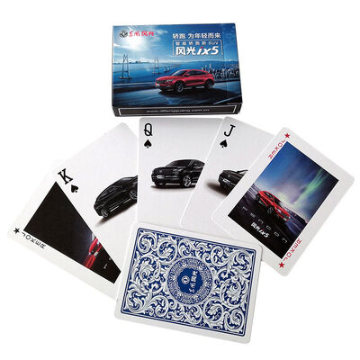 Tarjetas de juego con logo personalizado en papel de núcleo negro de 310 g/m² en tamaño de 57*87 mm para uso promocional y de juego