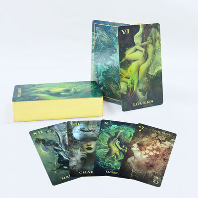 Tarjetas de Tarot Personalizadas con Borde Dorado con Impresión Offset CMYK a 4 Colores y Embalaje Termorretráctil