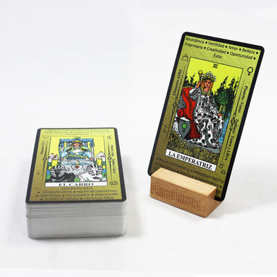 Tarjetas de Tarot de tamaño personalizado de papel de oro ecológicas con impresión personalizada