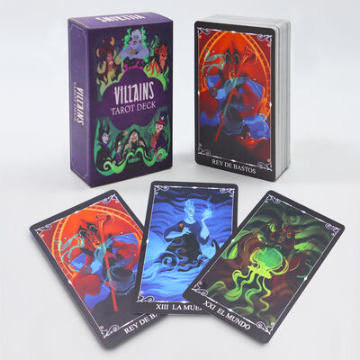 Diseño a medida Diseño a mano Oro Diseño Deck de cartas de juego Tarot para la venta