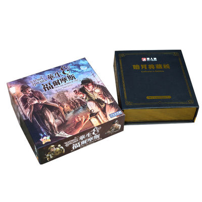 El juego de mesa personalizado ULTRAVIOLETA del punto con encogimiento de oro de la caja de la hoja envolvió