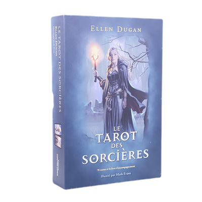 Carta de tarot de lino de Oracle, tarjetas del oráculo de la impresión de colores de PMS con el libro manual