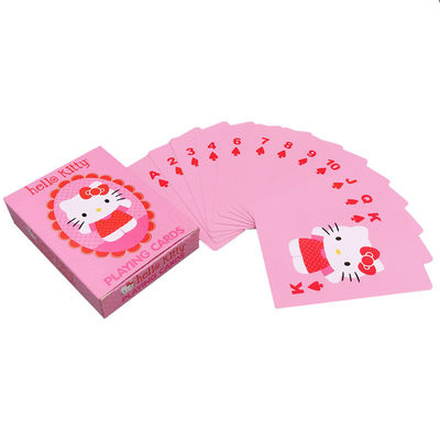 Baraja de naipes por encargo del Hello Kitty blanco rosado de la tarjeta