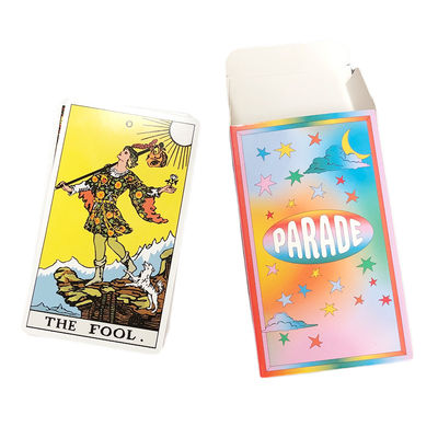 Arco iris colorido delicado de las cartas de tarot imprimibles de encargo